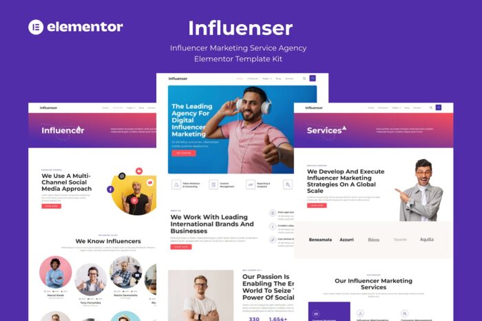 Influenser - Influencer Marketing Services Agency Elementor Template Kit