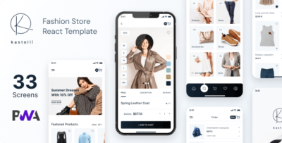 Kastelli - Fashion eCommerce React Mobile App PWA Backend with Admin Panel