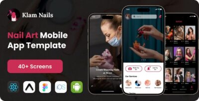 Klam Nails Art Mobile App React Native Expo Template