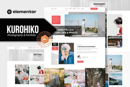 Kurohiko - Photography & Portfolio Elementor Template Kit