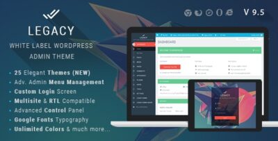 Legacy - White label WordPress Admin Theme v9.6