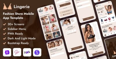 Lingerie- Fashion Store Mobile App Template (Bootstrap + PWA)