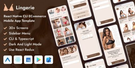 Lingerie - React Native CLI eCommerce Mobile App Template