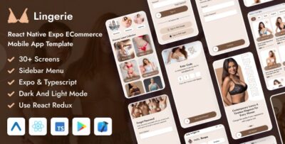 Lingerie - React Native Expo eCommerce Mobile App Template