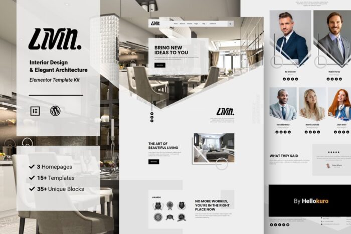 Livin - Interior Design & Architecture Elementor Template Kit