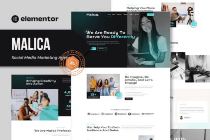 Malica - Social Media Marketing Agency Elementor Template Kit