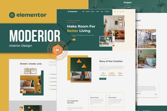 Moderior - Interior Design Elementor Template Kit