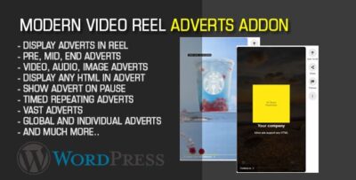 Modern Video Reel Adverts AddOn for WordPress