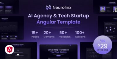 Neurolinx - AI Deep Search Technology Startup & Agency Angular Template