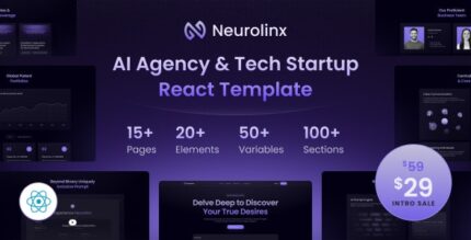 Neurolinx - AI Deep Search Technology Startup & Agency React Template