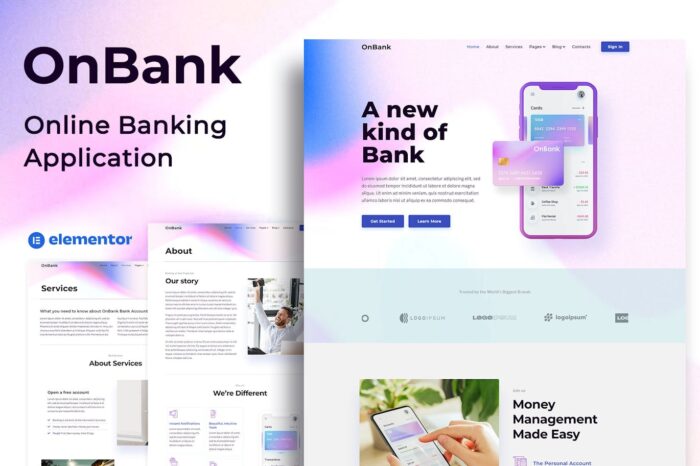 OnBank - Online Banking & Money Transfers - Elementor Kit