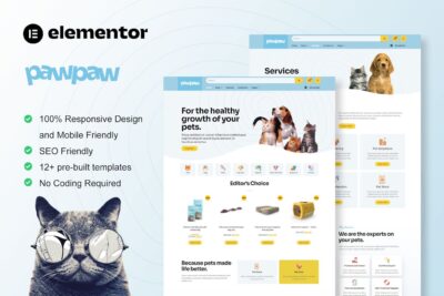 PawPaw - WooCommerce Pet Shop & Pet Care Elementor Template Kit