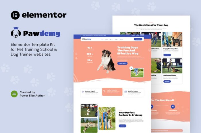 Pawdemy – Pet Training Academy Elementor Template Kit