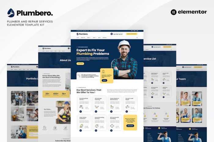 Plumbero - Plumber & Repair Services Elementor Template Kit