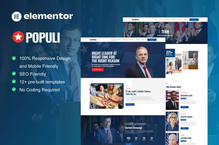 Populi - Politician Elementor Template Kit