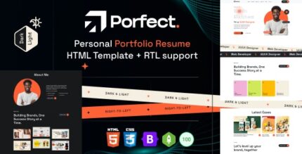 Porfect Personal Portfolio Resume HTML Template + RTL support