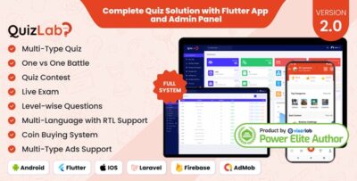 QuizLab - Complete Quiz Solution with Flutter App and Admin Panel - NULLED v2.0