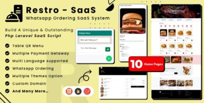 Restro SaaS - Multi Restaurant Online WhatsApp Food Ordering System SaaS - NULLED v3.7