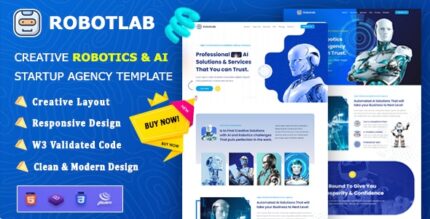 RobotLab - Robotics and AI Startup Agency Bootstrap Template