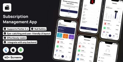 SubscriptMate UI template Subscription Management App in flutter RenewMaster App Template