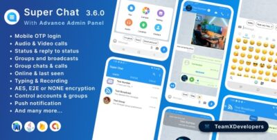 Super Chat - Android Chatting App with Group Chats and VoiceVideo Calls - Whatsapp Clone v3.6.1