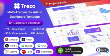 Trezo - HTML, React, Next.js, Laravel, Vuejs, Nuxtjs, Angular & Rails Admin Dashboard Template