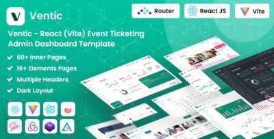 Ventic - React (Vite) Event Ticketing Admin Dashboard Template