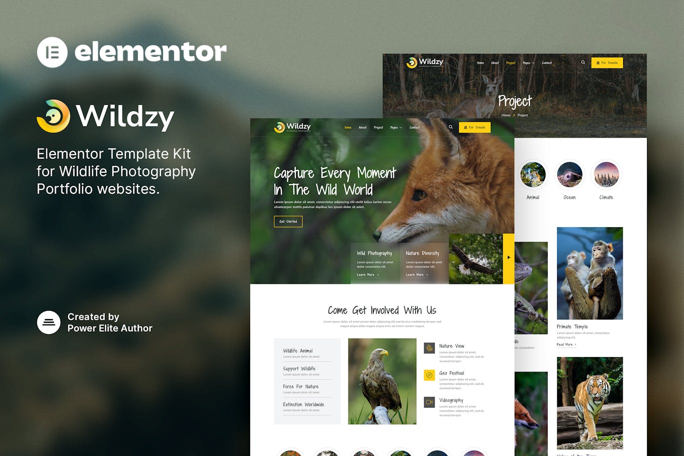 Wildzy - Wildlife Photography Elementor Template Kit Wildzy - Wildlife Photography Elementor Template Kit