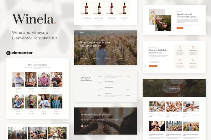 Winela - Wine and Vineyard Elementor Template Kit