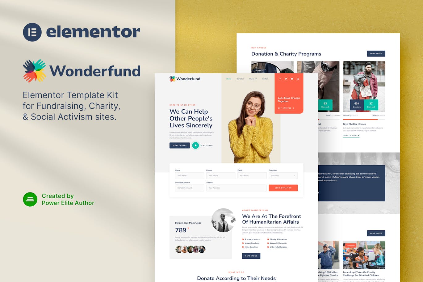 Wonderfund - Fundraising & Charity Elementor Template Kit Wonderfund - Fundraising & Charity Elementor Template Kit