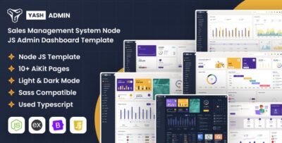 YashAdmin - Node Js Sales Management System Admin Dashboard Bootstrap Template