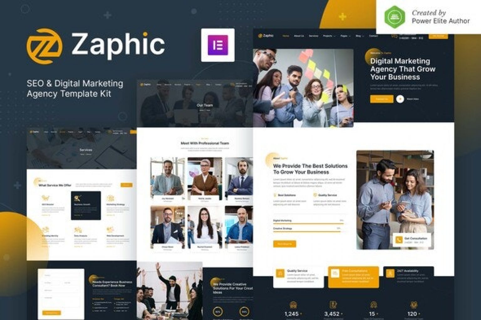 Zaphic - SEO & Digital Marketing Agency Elementor Template Kit Zaphic - SEO & Digital Marketing Agency Elementor Template Kit