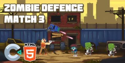 Zombie Defence Match 3 - HTML5 Game - C3P