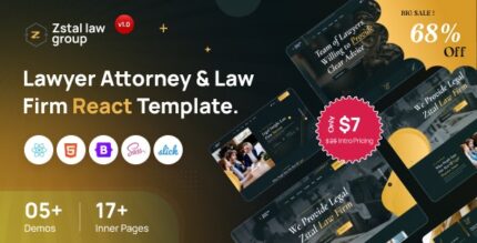 Zstal - Lawyer Attorney & Law Firm React Template