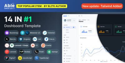 Able Pro Bootstrap, Tailwind, React, Nextjs, Angular, Vue, Asp, Laravel Admin Dashboard Template