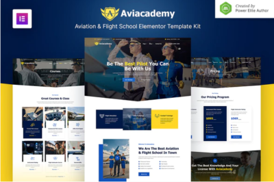 Aviacademy - Aviation & Flight School Elementor Template Kit