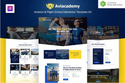 Aviacademy – Aviation & Flight School Elementor Template Kit