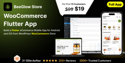 BeeGlow Store App - E-commerce Store app in Flutter 3.x (Android, iOS) with WooCommerce Full App