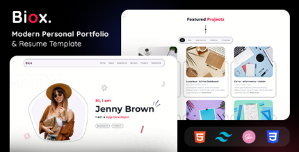 Biox - Personal Portfolio HTML Tailwind CSS Template