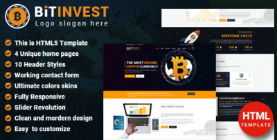 Bitinvest - Bitcoin Crypto Currency Template