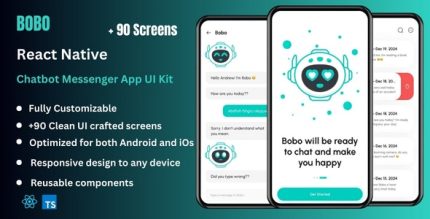 Bobo - Chatbot Messenger React Native CLI App Ui Kit