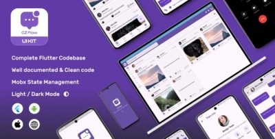 CZ Flow Flutter UI Kit Android, IOS, Web, Windows, Mac, Linux