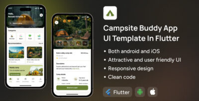 Campsite App UI Template Camping Location Tracking App in Flutter CampTrack App Template