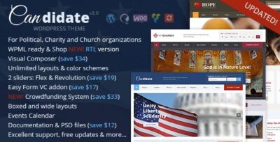 Candidate PoliticalNonprofitChurch WordPress Theme