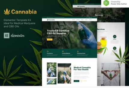 Cannabia – Medical Marijuana & CBD Oil Elementor Template Kit