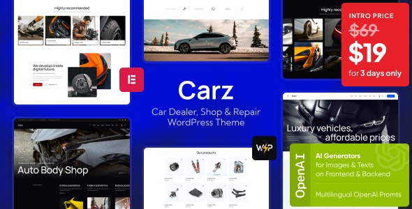 Carz - Car Dealer, Shop & Repair WordPress Theme Carz - Car Dealer, Shop & Repair WordPress Theme