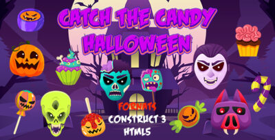 Catch the Candy Halloween Game (Construct 3 C3P HTML5)