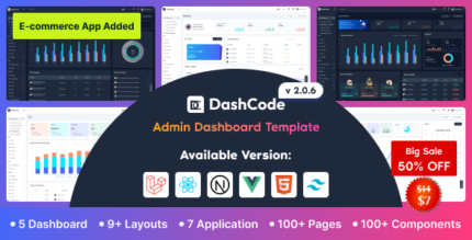 DashCode - Laravel 9, React, Vuejs, NextJs, HTML,Tailwind Dashboard Template