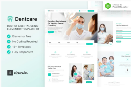 Dentcare – Dentist & Dental Clinic Elementor Template Kit