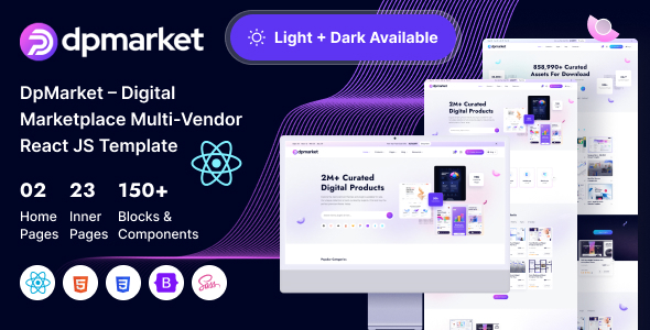 DpMarket - Digital Marketplace Multi-Vendor React JS Template DpMarket - Digital Marketplace Multi-Vendor React JS Template